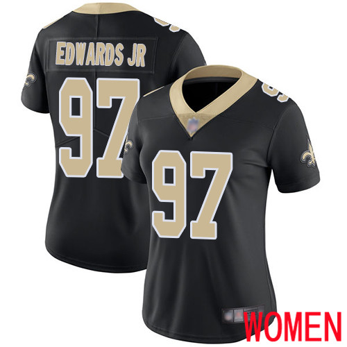 New Orleans Saints Limited Black Women Mario Edwards Jr Home Jersey NFL Football 97 Vapor Untouchable Jersey